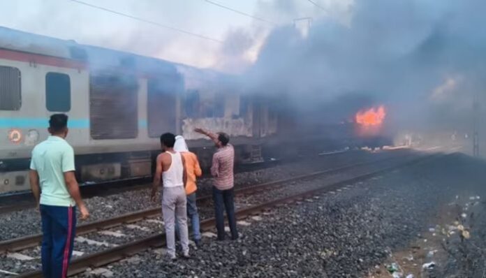 Rajdhani Express coach catches fire in Madhya Pradesh