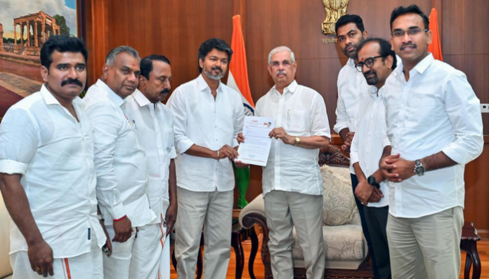 Vijay met Tamil Nadu governor for formation of government in the state.