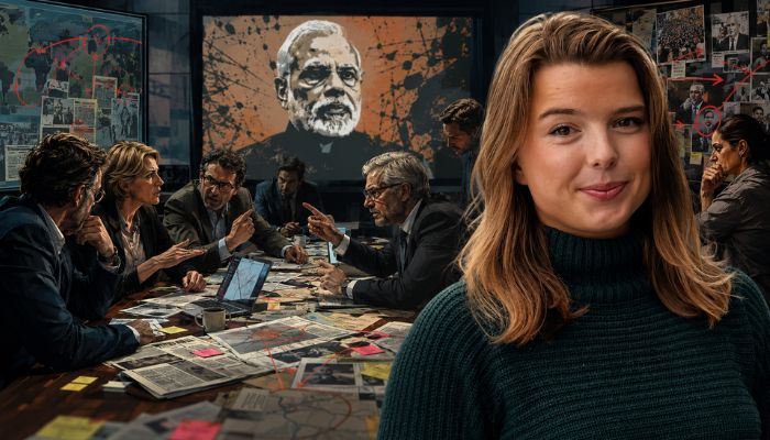Norwegian reporter Helle Lyng’s profile came under scrutiny after she heckled PM Modi.