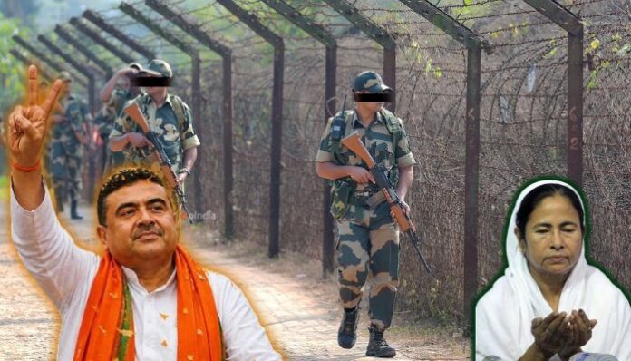 Suvendu Adhikari approves land transfer to BSF for Bengal border fencing.