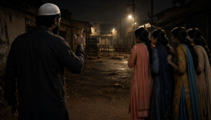 Maulvi Ashfaq, a madrasa teacher, was apprehended for attempting to traffick four underage girls to Nepal.