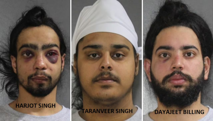The three Sikh men had pleaded guilt in an extortion and shooting case.
