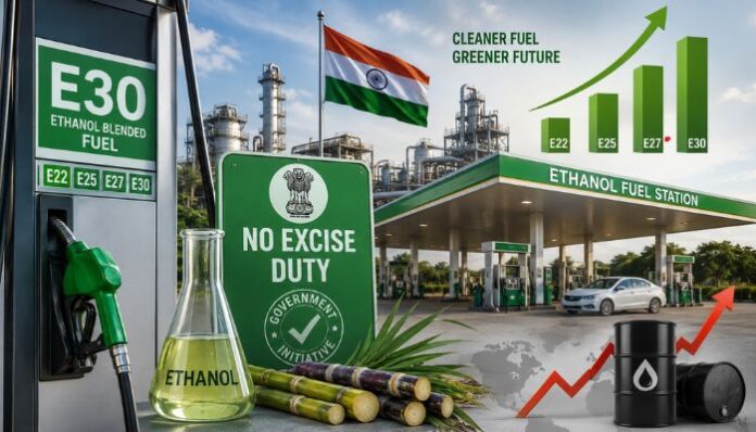 India has exempted higher ethanol-blended petrol fuels such as E22, E25, E27 and E30 from excise duty to encourage wider ethanol adoption and reduce dependence on imported crude oil.