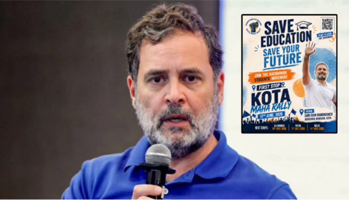 A protest against exam paper leaks will be undertaken by Rahul Gandhi.