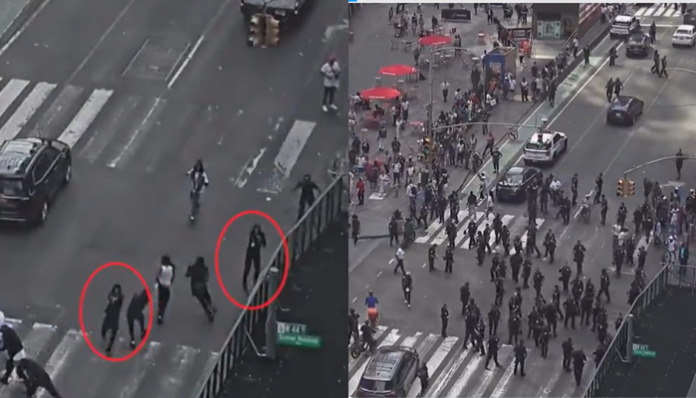 Gunshots fired at Times Square in New York.
