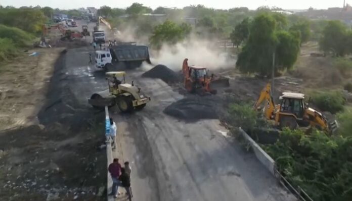 Gujarat carries out large-scale demolition near Gangasar Lake in Viramgam to remove bottleneck for four-lane highway project