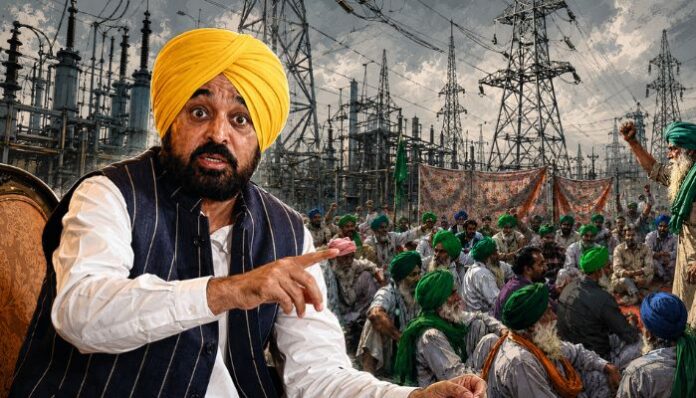 Punjab farmers protest outside PSPCL offices amid severe agricultural power shortages during paddy transplantation