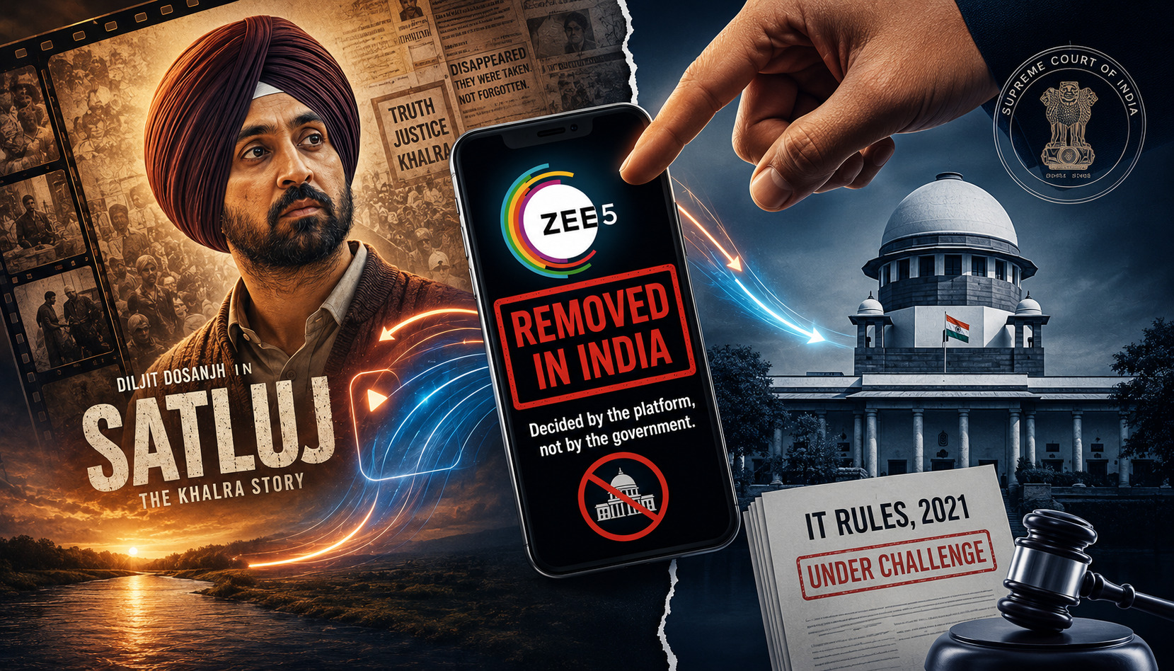 Diljit’s Satluj is a half-truth, now taken down by ZEE5 due to a legal loophole, not any govt ‘ban’: Explained