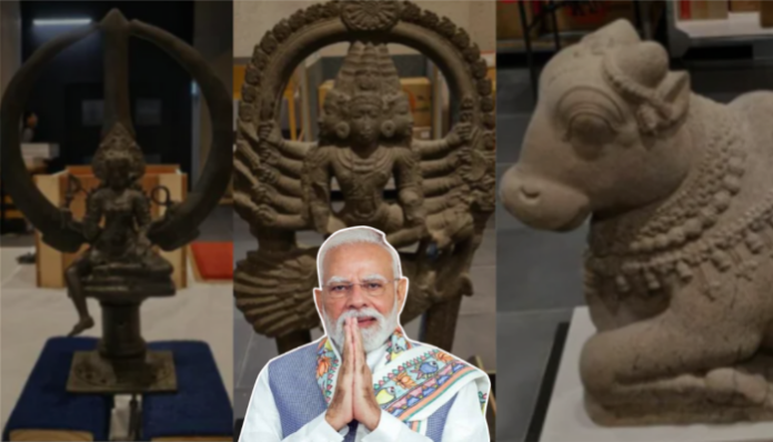 Australia announces return of three Indian artefacts during PM Modi's visit.