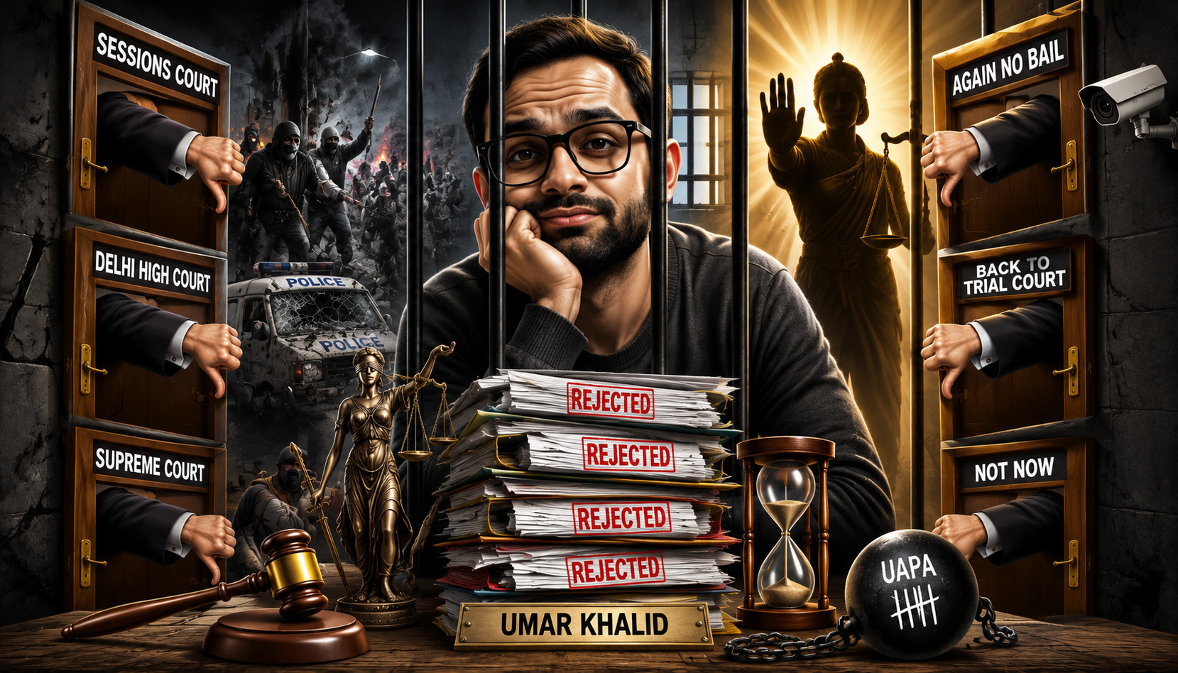 Umar Khalid’s bail applications: A timeline of every rejection and withdrawal so far, and the clause in UAPA law that keeps him in jail