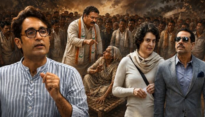 BJP says Priyanka Gandhi Vadra of backing an alleged Kichha land grab involving an elderly woman.