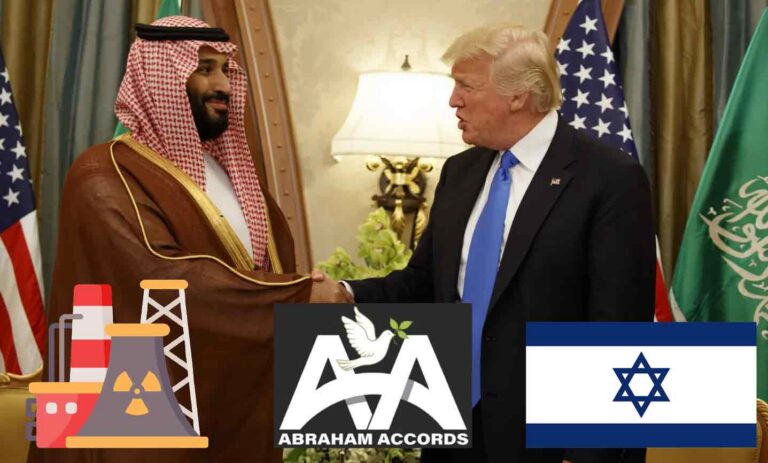 President Trump says Saudi Arabia must recognise Israel as a condition for the civil nuclear deal, a year after he had removed the requirement