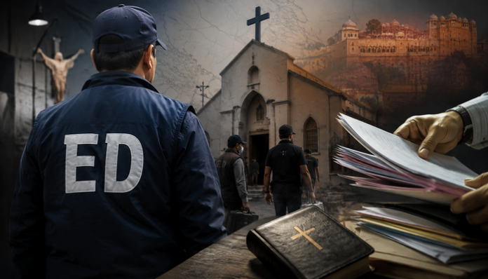 ED raids premises of Jaipur-based pastor who received funds for religious conversion activities.