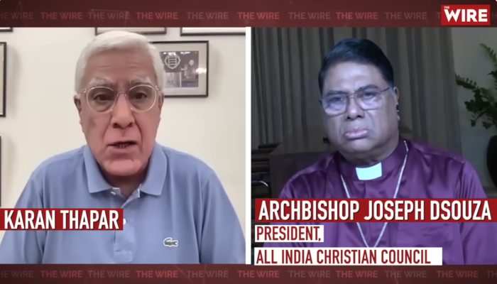 Archbishop Joseph D'Souza claims that the FCRA Bill is anti-Christian.