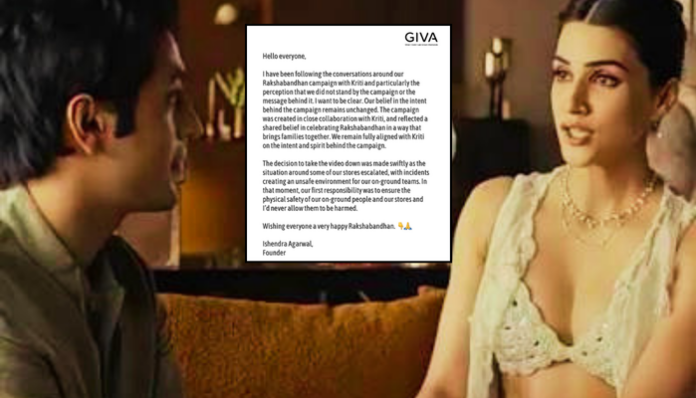 GIVA founder Ishendra Aggarwal issued a clarification on the Rakshabandhan ad campaign.
