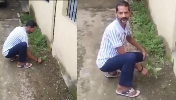 An attendant at the Jamui Irrigation Division office has alleged caste discrimination after a video showing him clearing grass on the premises went viral.