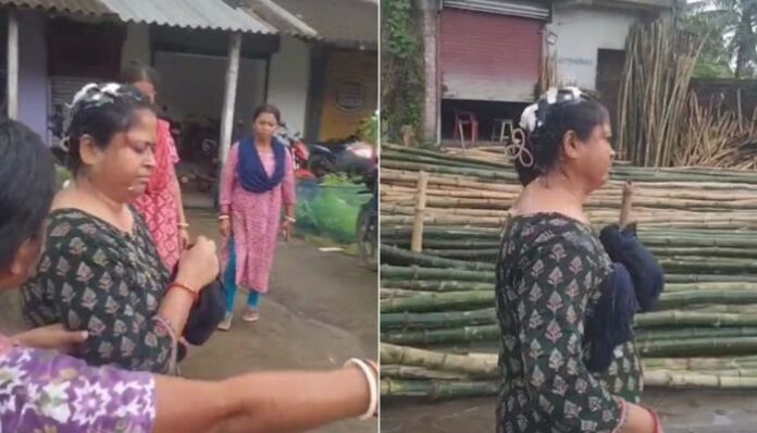 TMC leader Mithu Sardar, a close associate of former Sandeshkhali strongman Sheikh Shahjahan, faced an angry protest by local women on Tuesday.