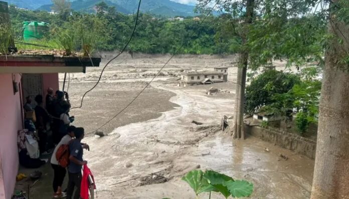 At least 16 people have died and nearly 400 remain missing after sudden flash floods swept through Nepal’s Rasuwa district near the Tibet border.