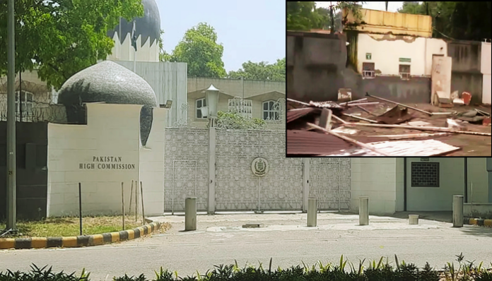 Illegal structures outside Pakistan High Commission removed