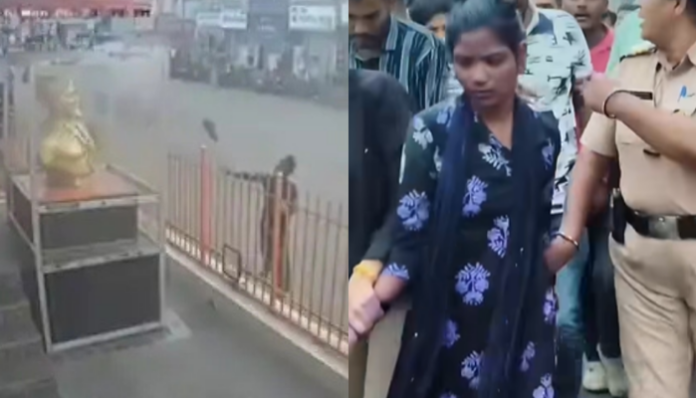 Woman throws slippers at Chhatrapati Shivaji Maharaj statue in Pune, sparks outrage