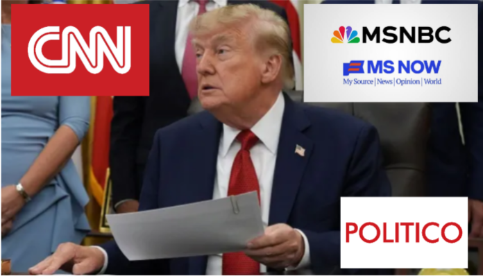 Donald Trump announced a ban on news platforms CNN, MS NOW and Politico.