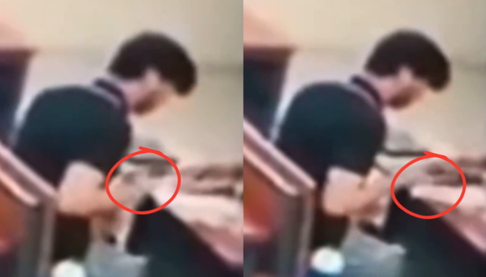 CCTV visuals of the examination hall where Sahil Wakode was writing his exam show him using a mobile phone.
