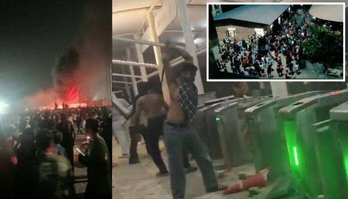 The protest turned violent, with students damaging property and setting objects on fire before blocking the Jalandhar-Phagwara highway.