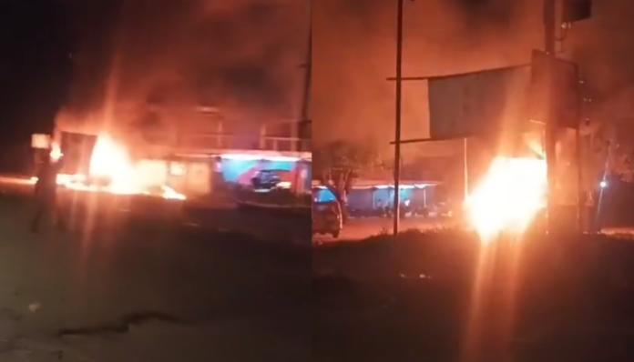A violent mob torched an NHPC office and a police station in Pasighat, Arunachal Pradesh.
