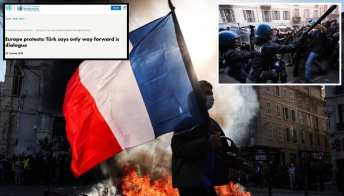 UN Human Rights Office’s double standards exposed: Immediate 'concerns' over India’s CJP protests, but ‘dialogue’ call for violence, looting and arson across Europe