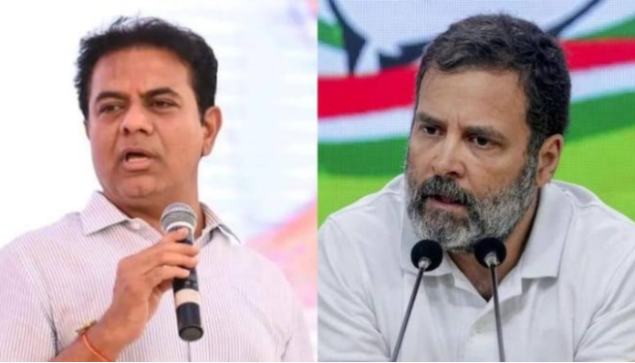 BRS leader KT Rama Rao launches an aggressive assault on Rahul Gandhi.