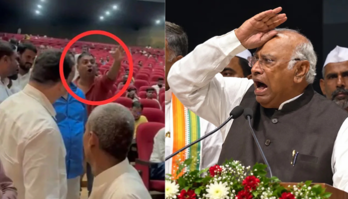 Mallikarjun Kharge shouted at a Modi supporter during an event in Patna.
