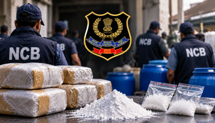 NCB busts two covert synthetic drug labs in Greater Noida, Uttar Pradesh.