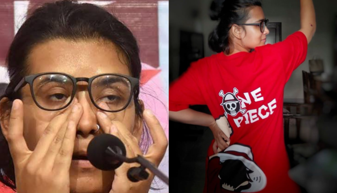 Leftist Neha Bora wears T-shirt with 