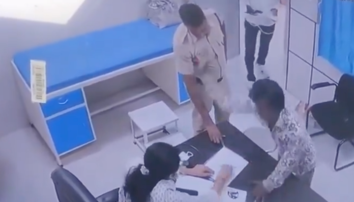 Razzaq Ali slaps Dr Shraddha Bhumre in the primary health centre, Wardha.