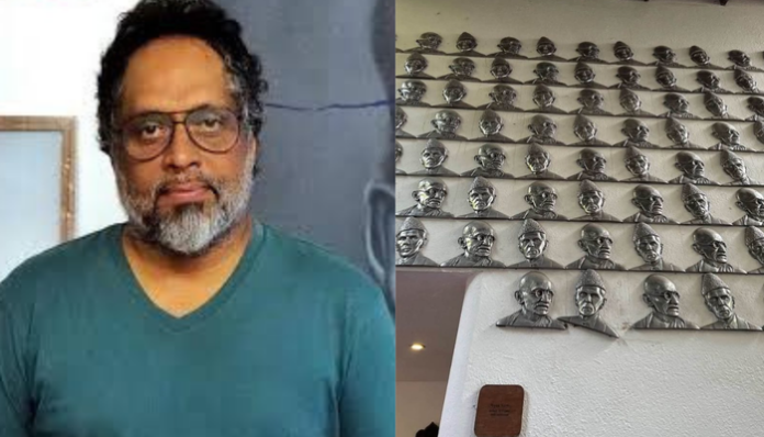 Artist Riyas Komu created the controversial portrait of Jinnah displayed in the Kashi Cafe.