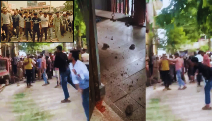 A Muslim mob pelted stones at Hindu man's house in Tapi, Gujarat.
