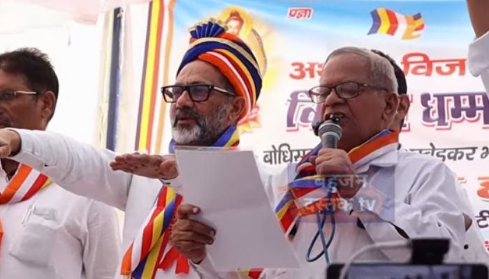 Samajwadi Party leader Rajkumar Bhati converts to Buddhism? Read what he said, his anti-Hindu activities, and the 22 vows of Ambedkar, renewed annually on ‘Ashok Vijayadashami'